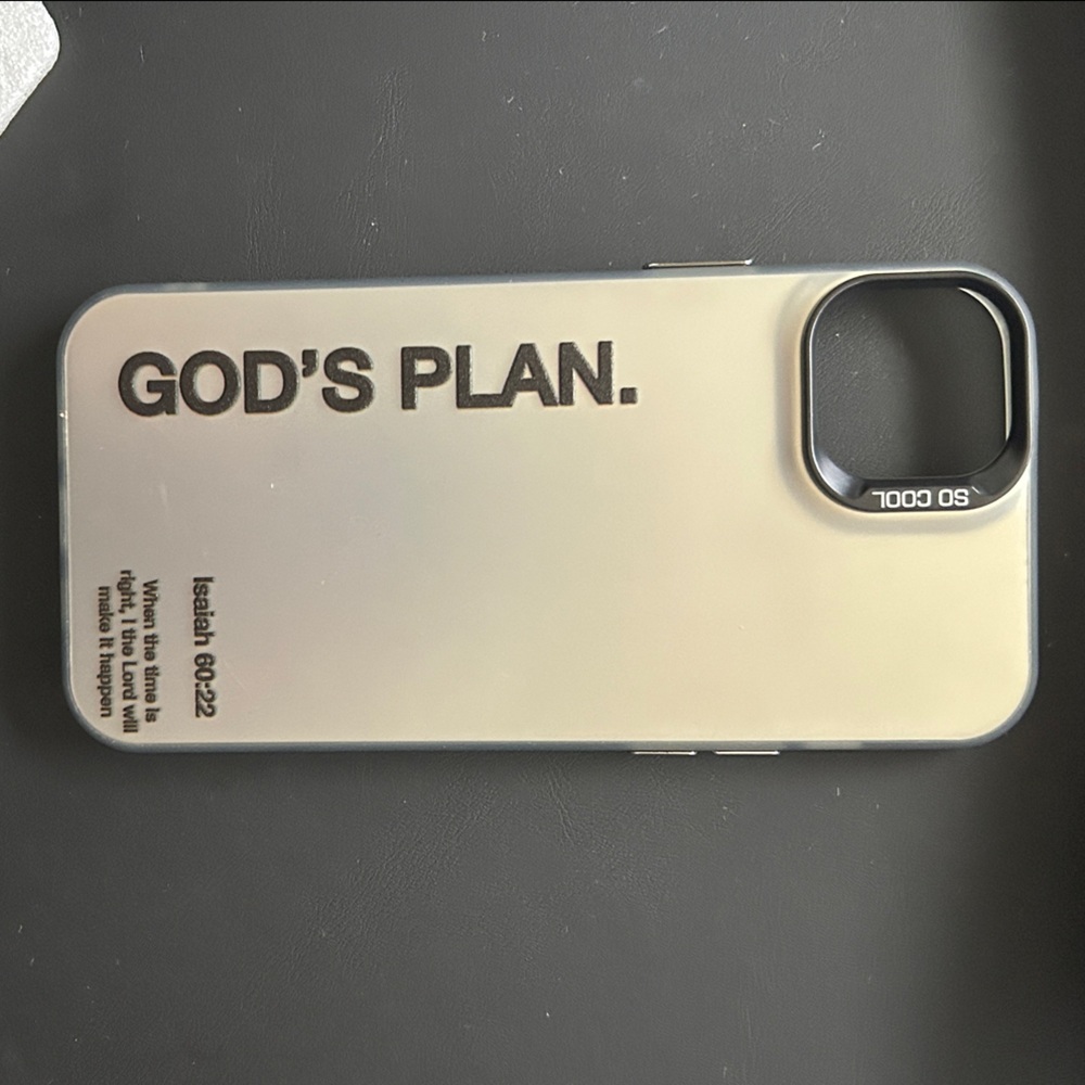NWT God's Plan iPhone 14 Plus Case - Isaiah 60:22 - Beige Christian Aesthetic